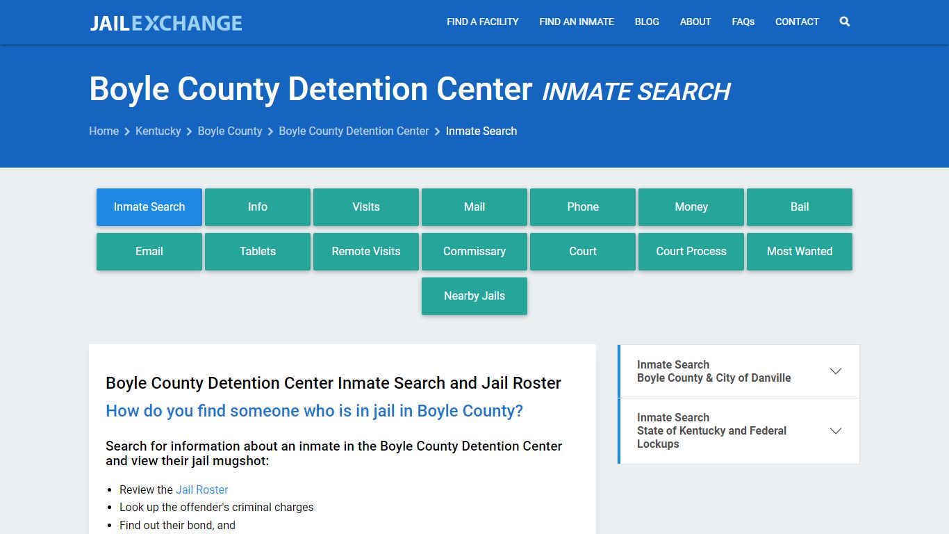 Boyle County Detention Center Inmate Search - Jail Exchange